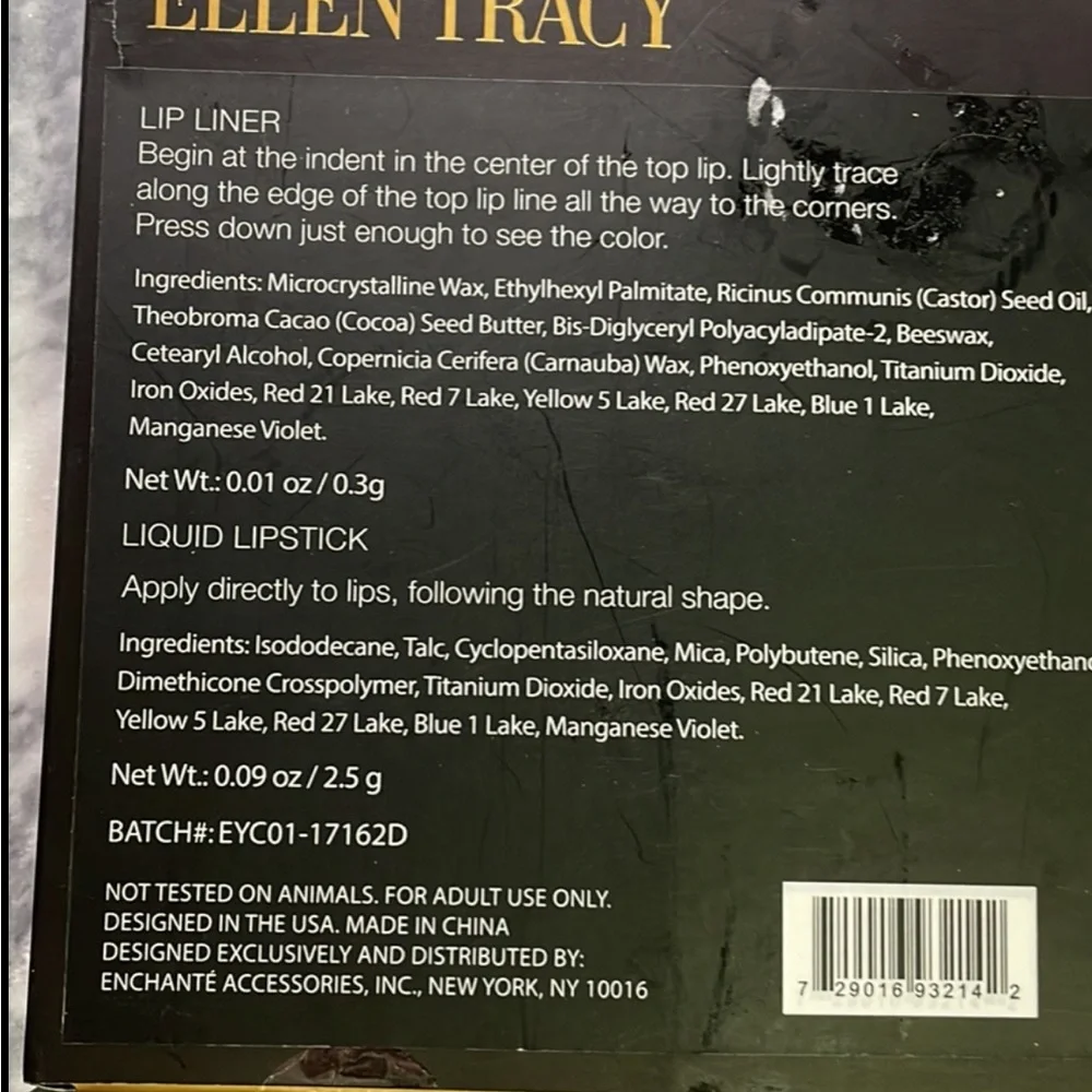 New‎ Ellen Tracy Lip Kit Matte Nude